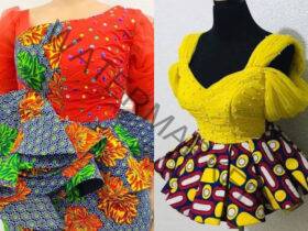  Ankara and Lace Blouse Designs For Wrappers And Skirts