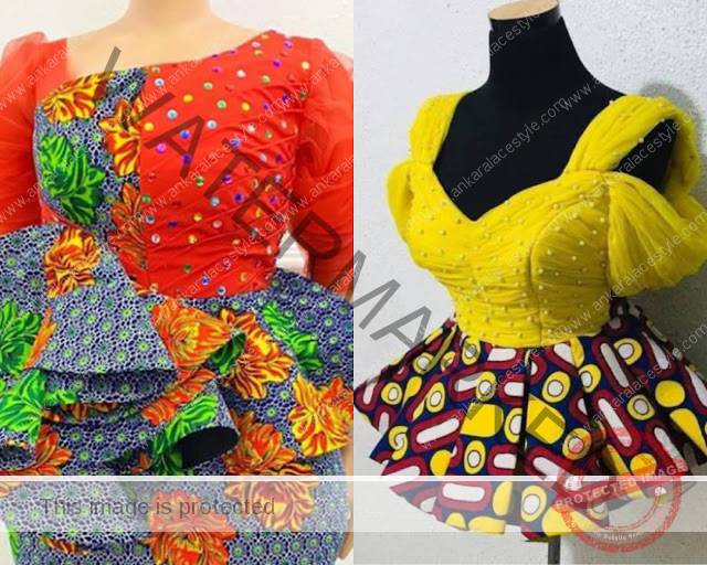  Ankara and Lace Blouse Designs For Wrappers And Skirts