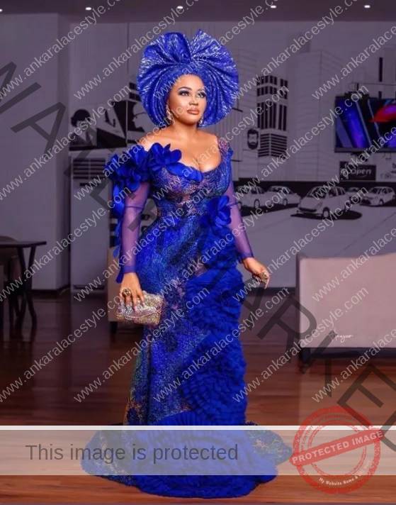 Royal Blue Colour Aso-ebi Styles