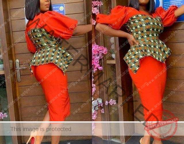 Ankara Pencil Skirt With Peplum Blouse Styles for Ladies