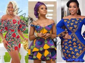 Off Shoulder Ankara Mini Gown Styles for Ladies