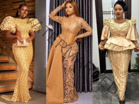 Gold Lace Asoebi Styles Trending in 2022