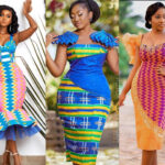 Short Kente Gown Styles for Ladies