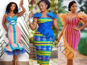 Short Kente Gown Styles for Ladies