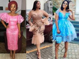 Short Lace Gown Styles for Ladies