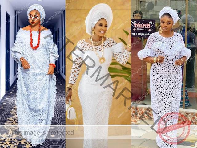 White Lace Gown Styles for Burials