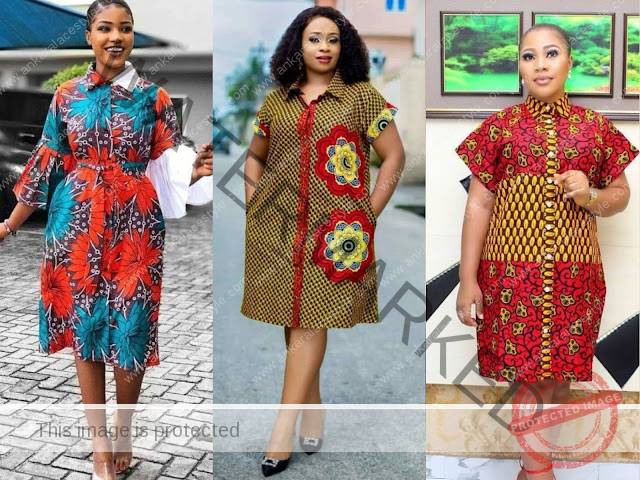 Ankara Shirt Dress Styles for Ladies