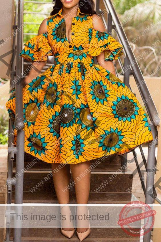 Ankara short flare gowns