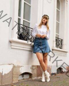 Jeans Skirt and Blouse Fashion Styles