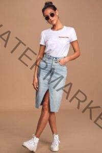 Jeans Skirt and Blouse Fashion Styles