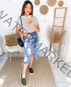 Jeans Skirt and Blouse Fashion Styles